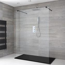 Douche italienne avec receveur de douche à effet texturé - Nox Multiples tailles disponibl