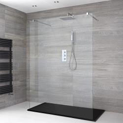 Douche italienne avec receveur de douche à effet texturé - Portland Multiples tailles disponibles