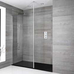 Douche italienne avec receveur de douche à effet texturé - Sera Choix de tailles