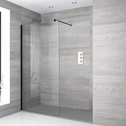 Douche italienne d'angle avec receveur de douche à effet texturé - Nox Multiples tailles disponibles