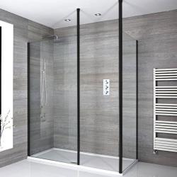 Douche italienne d'angle moderne avec receveur de douche - Nox Choix de tailles