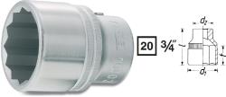 Hazet 1000AZ-2 Douille à 12 pans Carré creux 20 mm (3/4 pouce)Profil à 12 pans extérieurs Taille: 2 Longueur totale: 78 mm