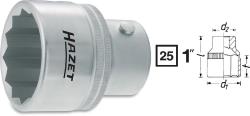 Hazet 1100Z-50 Douille à 12 pans Carré creux 25 mm (1 pouce)Profil à 12 pans extérieurs Ta