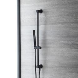 Kit douchette sur rampe avec douchette et raccord coudé - Nox Noir