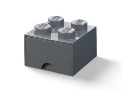 LEGO Brique de rangement 5006328 à tiroir et 4 tenons gris foncé