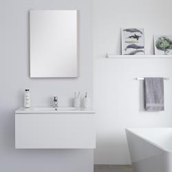 Meuble lavabo suspendu avec lavabo - Newington Blanc - 80 cm
