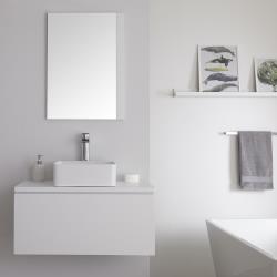 Meuble sous lavabo suspendu avec vasque à poser - Newington Blanc - 80 cm