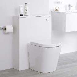 Meuble WC avec cuvette WC à poser - Newington Blanc - 60 cm