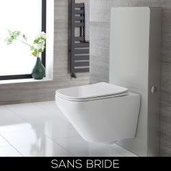 Meuble WC avec WC sans bride Exton - Saru Blanc - 50 cm