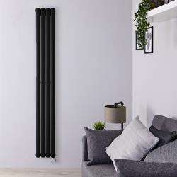 Radiateur design électrique vertical - Vitality Noir - 178 cm x 23,6 cm x 5,6 cm