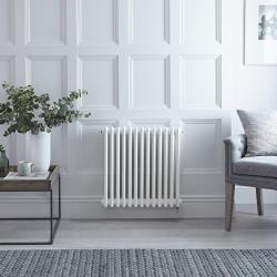 Radiateur électrique horizontal - Windsor Style fonte - Blanc - 60cm x 61cm x 10cm - Choix de thermostat Wi-Fi