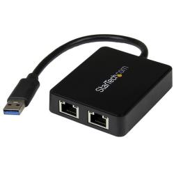 StarTech.com Adaptateur USB 3.0 vers Ethernet Gigabit - Carte Réseau Externe USB vers 2 Ports RJ45 Ethernet