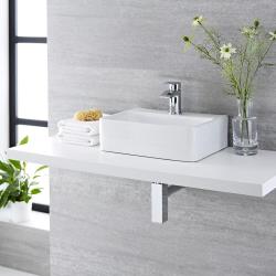 Vasque à poser rectangulaire - Razor 40 cm x 29,5 cm - Exton & Mitigeur lavabo