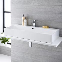Vasque à poser rectangulaire - Wick 101 cm x 42,5 cm - Sandford & Mitigeur lavabo