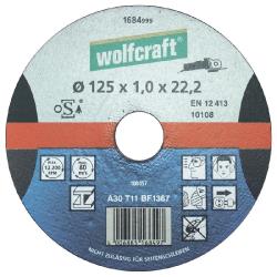 Wolfcraft 1687999 Disque à tronçonner pour coupes fines 125x1,0x22,2mm