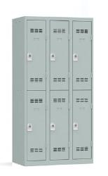 3 colonnes de 2 cases superposées 50x120x180cm gris. Pierre Henry