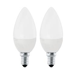 Lot de 2 Ampoules LED Flamme E14 Blanc 4W