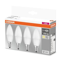 Lot de 4 ampoules LED OSRAm flamme E14 Chaud