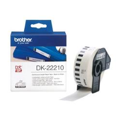 Conso imprimantes - BROTHER - DK-22210 - Ruban continu - Noir/Blanc