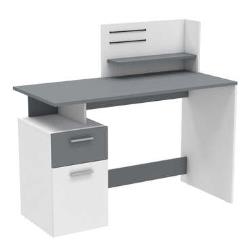 Bureau 1 porte + 1 tiroir ATLAS coloris gris/blanc graphite