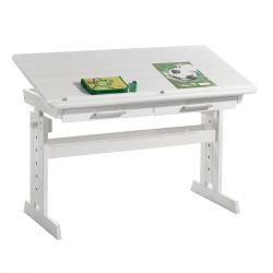 Bureau enfant écolier junior OLIVIA table à dessin réglable en hauteur et pupitre inclinable avec 2 tiroirs en