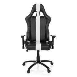 Chaise Gaming / Chaise de bureau Gaming siège baquet simili cuir IMOLA II noir/blanc hjh OFFICE