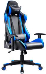 Chaise de bureau GAMING fauteuil ergonomique avec coussins, siège style racing racer gamer chair,bleu/noir