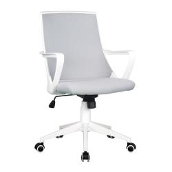 Chaise de bureau Style tissu grise/blanche