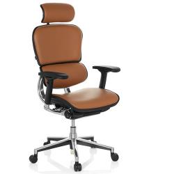Chaise de bureau / fauteuil de direction ERGOHUMAN cuir brun clair hjh OFFICE