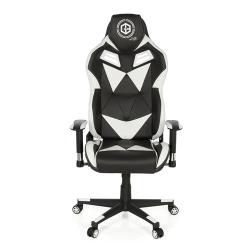 Chaise de bureau gaming / Chaise gaming GAMEBREAKER SX 03 simil-cuir noir / blanc hjh OFFICE