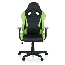 Chaise gaming / Chaise de bureau GT RACER matière synthétique noir / vert hjh OFFICE