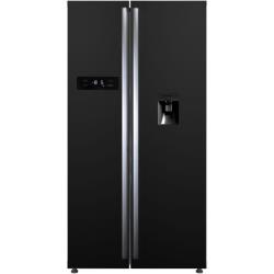 CONTINENTAL EDISON Réfrigérateur américain-525 L (348 + 177L)-No frost-A+-L 89,5 x H 178,5 cm-Noir-Distributeur d'eau autonome