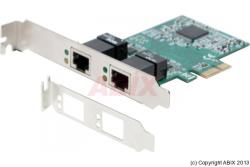 Carte réseau - DEXLAN - Carte PCI-E Double RJ-45 Gigabit Low Profile