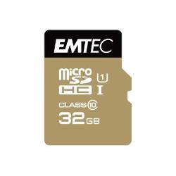 Cartes mémoire EMTEC microSDHC 32GB Class10 Gold + adaptateur SD