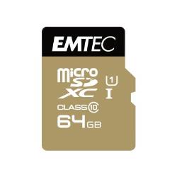 Cartes mémoire EMTEC microSDXC 64GB Class10 Gold + adaptateur