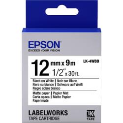 Conso imprimantes - EPSON - LK-4WBB - Noir sur blanc mat