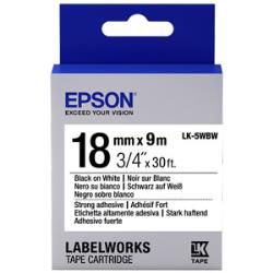 EPSON - LK-5WBW - Noir sur blanc / 18mm