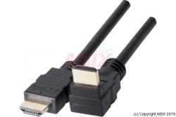 Connectique Audio/Vidéo - GENERIQUE - HDMI HighSpeed avec Ethernet coudé - Noir / 3m