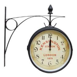 Horloge style gare 42x42 cm 25 cm MONTPARNASSE coloris noir