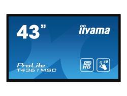 iiyama ProLite T4361MSC-B1 - Ecran LED - 43 (42.5 visualisable) - écran tactile - 1920 x 1080 Full HD (1080p) - A-MVA3 - 400 cd/m2 - 4000:1 - 8 ms - HDMI, DVI-D, VGA, DisplayPort - haut-parleurs - noi