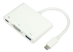 Adaptateur multiport It Works USB Type C vers USB Type A 3.0 + VGA + USB Type C Blanc