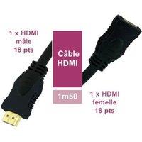 LINEAIRE XVHD51C Câble HDMI mâle/femelle 1m50
