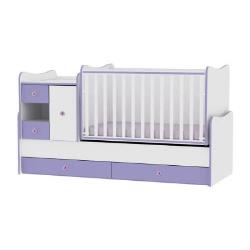 Lit bébé évolutif combiné transformable Mini max violet