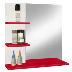 Miroir salle de bain 59,5 x 62 cm SORAMENA coloris rouge