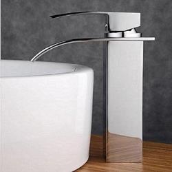 Robinet salle de bain robuste avec mitigeur, style contemporain et finition en métal chrom