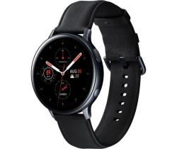 Montre connectée Samsung Galaxy Watch Active2 44 mm Boîtier Acier Bracelet en cuir Noir Di