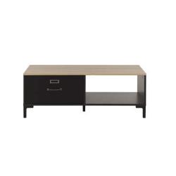 Table basse rectangulaire MANCHESTER coloris noir/chêne