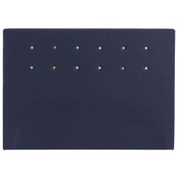 Tête de lit dosseret bleu nuit à capitons colorés Merinos hauteur 120 cm, largeur 150 cm