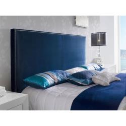 Tête de lit pour lit 160 cm en velours bleu marine ANAPU