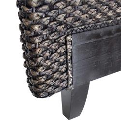 Tête de lit tressée en jacinthe naturelle valorisée ZEN Onature Noir 140x190 cm